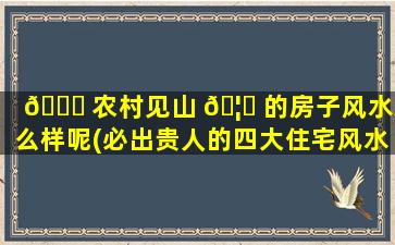 🍀 农村见山 🦟 的房子风水怎么样呢(必出贵人的四大住宅风水)